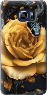 Чехол на Samsung Galaxy S6 Edge Plus G928 Black snake and golden rose