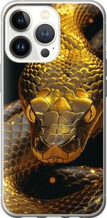 Чехол на iPhone 13 Pro Golden snake