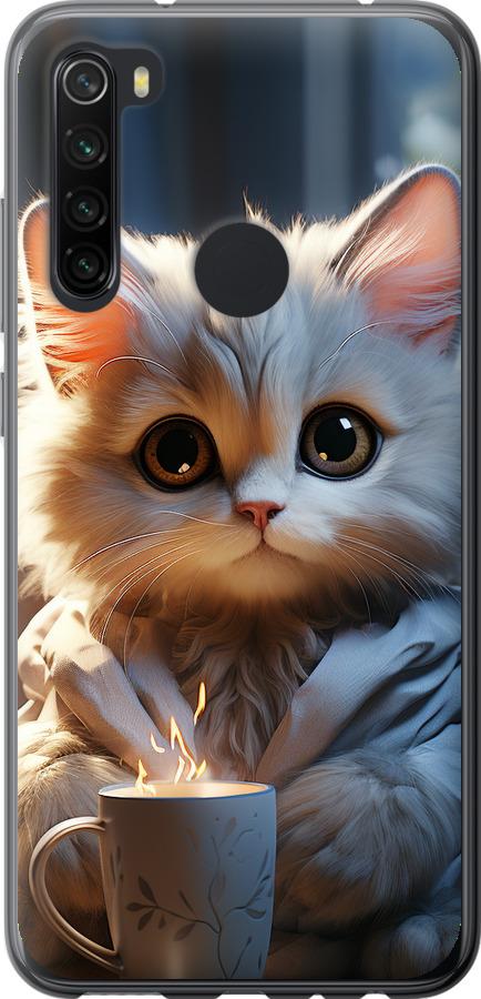 Чехол на Xiaomi Redmi Note 8 White cat