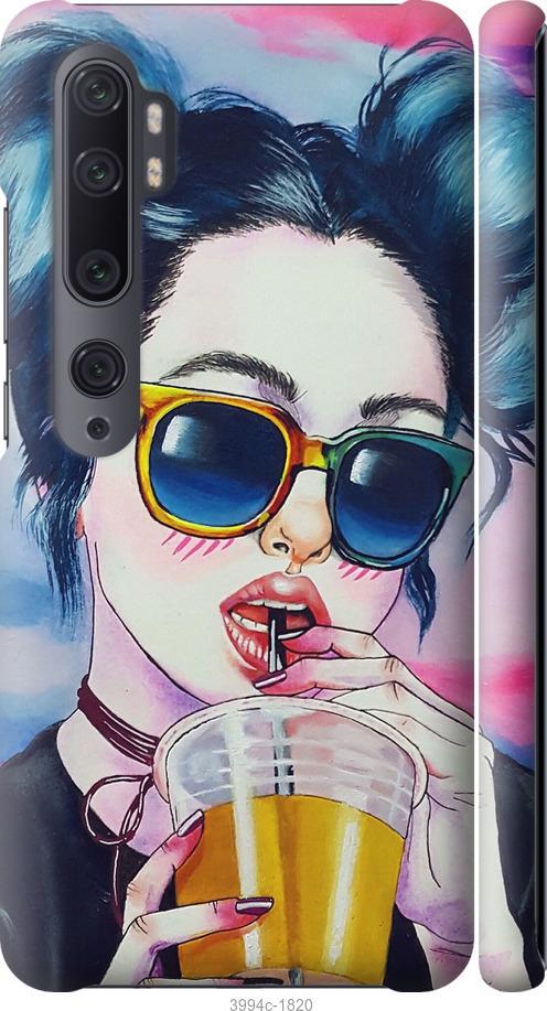 Чехол на Xiaomi Mi Note 10 Арт-девушка в очках