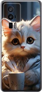 Чехол на Xiaomi Poco F5 Pro 5G White cat
