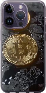 Чехол на iPhone 14 Pro Вулканический Bitcoin