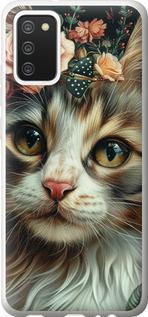 Чехол на Samsung Galaxy A02s A025F Cats and flowers