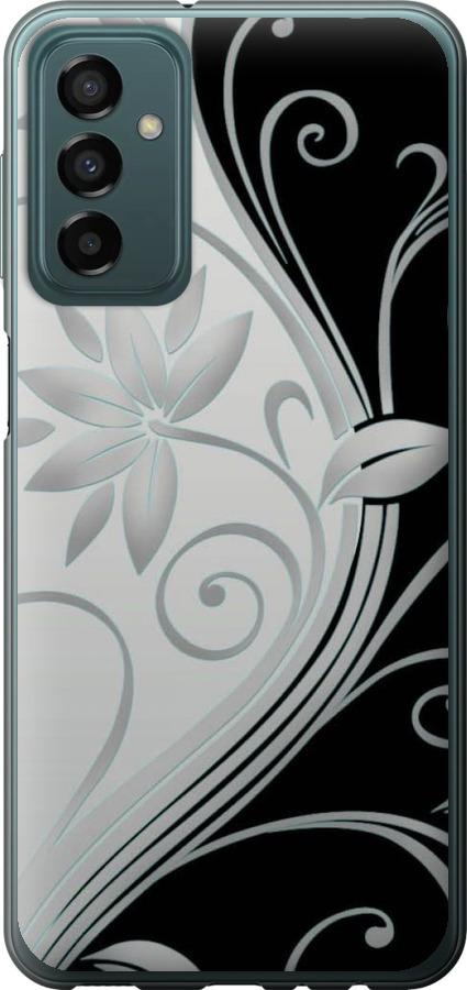 Чехол на Samsung Galaxy M23 M236B Цветы на чёрно-белом фоне