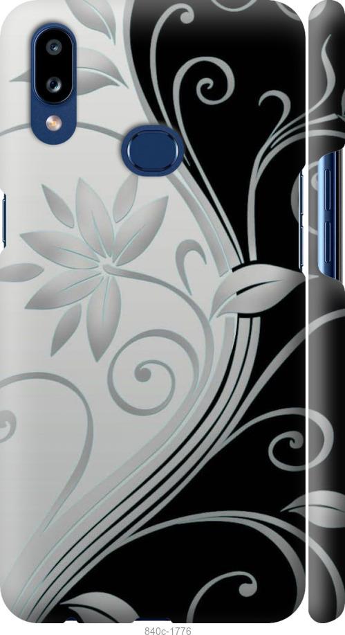Чехол на Samsung Galaxy A10s A107F Цветы на чёрно-белом фоне
