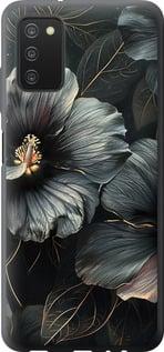 Чехол на Samsung Galaxy A03s A037F Черные цветы