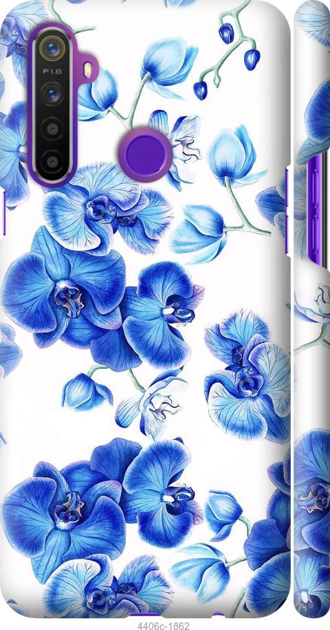 Чехол на Realme 6i Голубые орхидеи