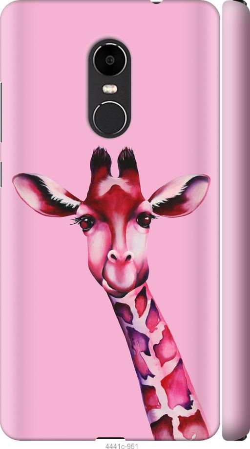Чехол на Xiaomi Redmi Note 4X Розовая жирафа