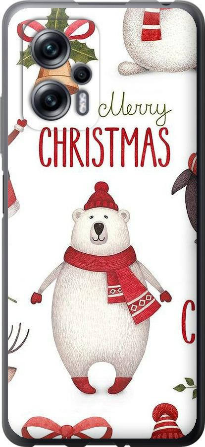 Чехол на Xiaomi Redmi Note 11T Pro Merry Christmas