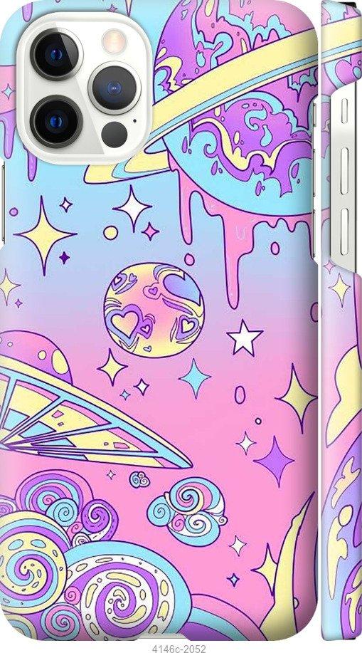 Чехол на iPhone 12 Pro Розовая галактика