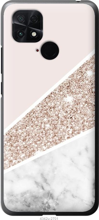 Чехол на Xiaomi Poco C40 Пастельный мрамор