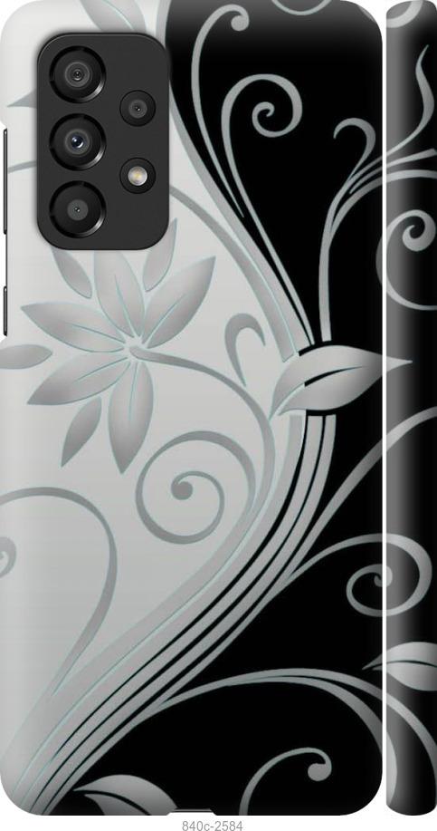 Чехол на Samsung Galaxy A33 5G A336B Цветы на чёрно-белом фоне