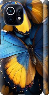 Чехол на Xiaomi Mi 11 Желто-голубые бабочки