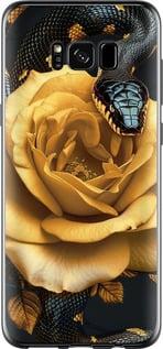 Чехол на Samsung Galaxy S8 Black snake and golden rose
