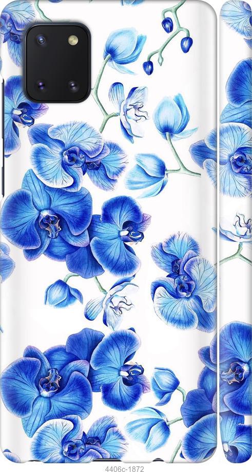 Чехол на Samsung Galaxy Note 10 Lite Голубые орхидеи