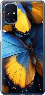 Чехол на Samsung Galaxy M31s M317F Желто-голубые бабочки