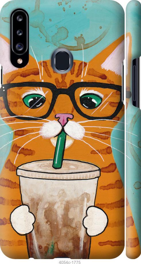 Чехол на Samsung Galaxy A20s A207F Зеленоглазый кот в очках