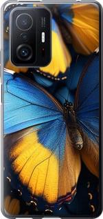 Чехол на Xiaomi 11T Pro Желто-голубые бабочки