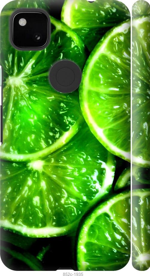 Чехол на Google Pixel 4A Зелёные дольки лимона