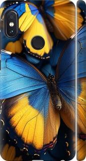 Чехол на Xiaomi Redmi Note 5 Pro Желто-голубые бабочки