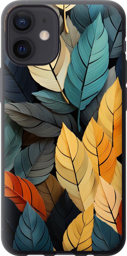 Чехол на iPhone 12 Mini Кольорове листя