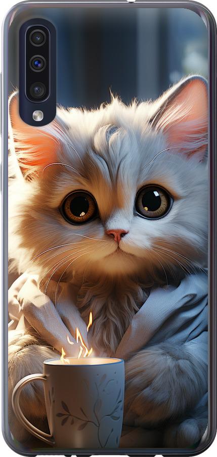 Чехол на Samsung Galaxy A50 2019 A505F White cat