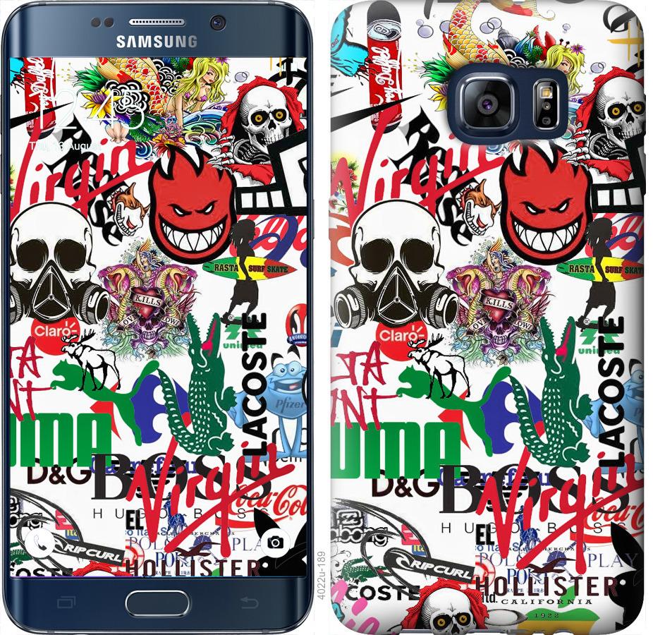 Чехол на Samsung Galaxy S6 Edge Plus G928 Many different logos