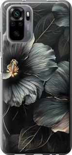 Чехол на Xiaomi Redmi Note 10 Черные цветы