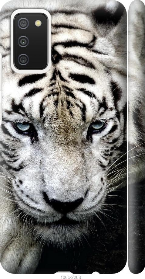 Чехол на Samsung Galaxy A02s A025F Грустный белый тигр