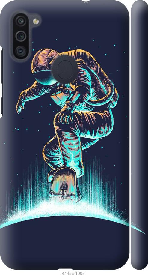 Чехол на Samsung Galaxy M11 M115F Космонавт на скейтборде