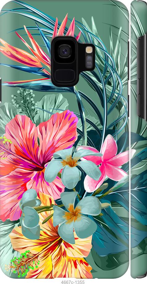 Чехол на Samsung Galaxy S9 Тропические цветы v1