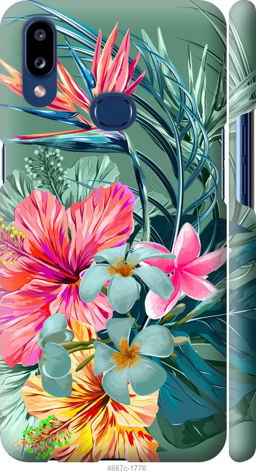 Чехол на Samsung Galaxy A10s A107F Тропические цветы v1