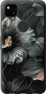 Чехол на Google Pixel 4A Черные цветы