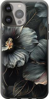 Чехол на iPhone 13 Pro Max Черные цветы