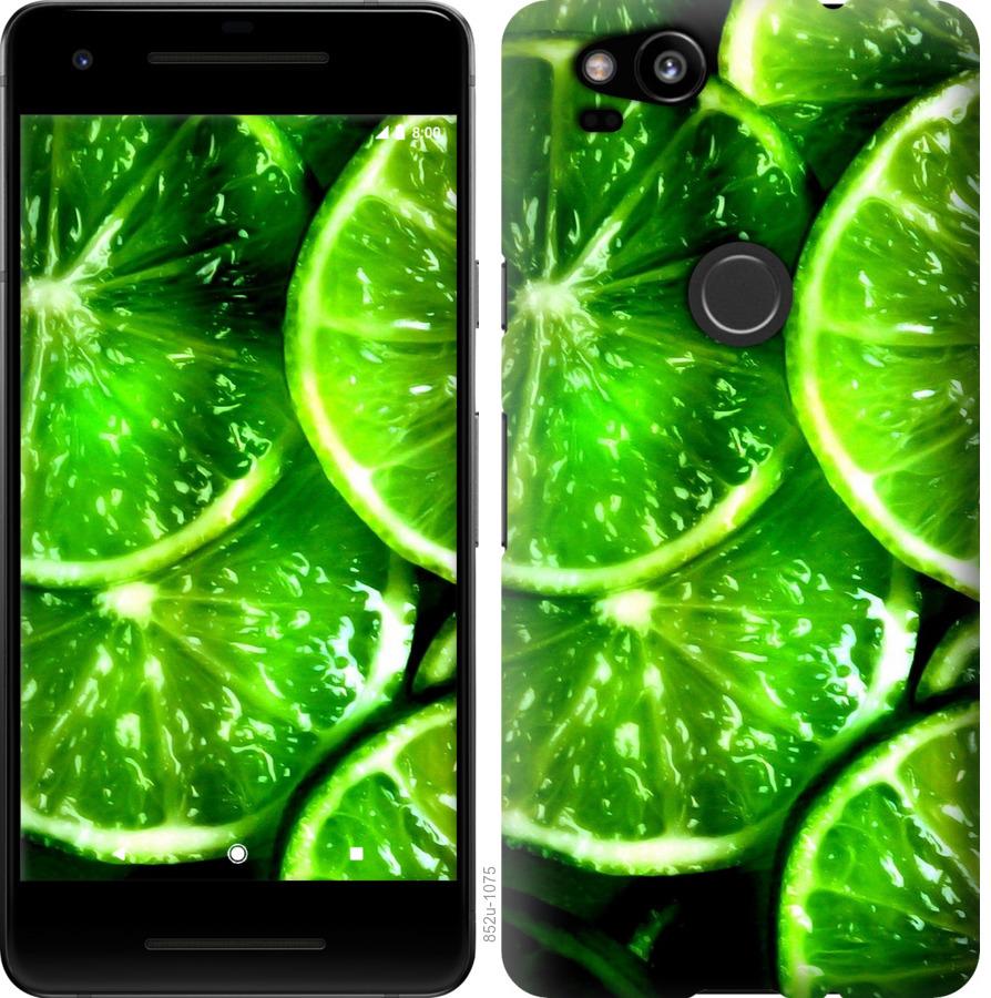 Чехол на Google Pixel 2 Зелёные дольки лимона