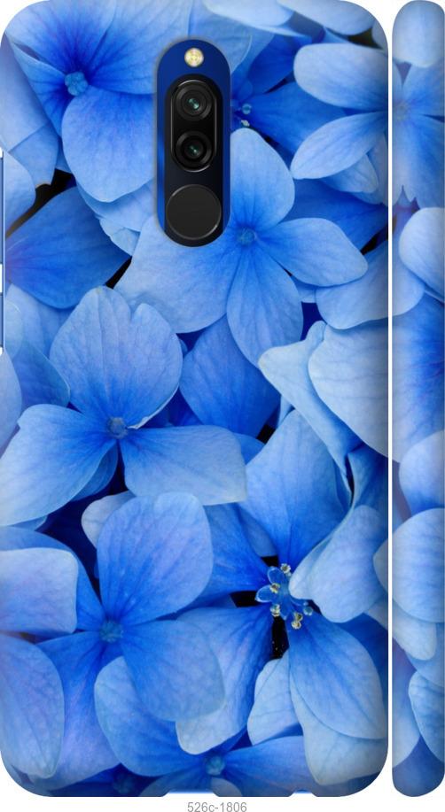 Чехол на Xiaomi Redmi 8 Синие цветы