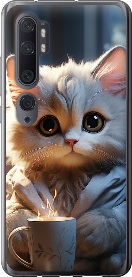 Чехол на Xiaomi Mi Note 10 White cat