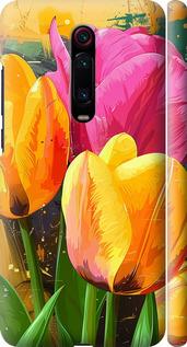 Чехол на Xiaomi Mi 9T Нарисованные тюльпаны