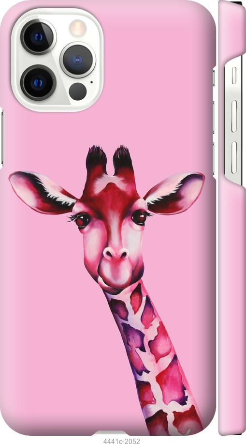 Чехол на iPhone 12 Pro Розовая жирафа