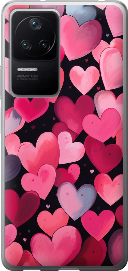 Чехол на Xiaomi Redmi K40S Сердечки 4