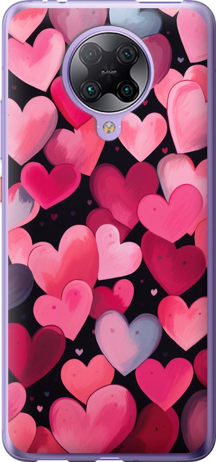 Чехол на Xiaomi Redmi K30 Pro Сердечки 4