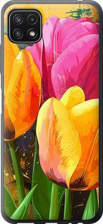 Чехол на Samsung Galaxy A22 5G A226B Нарисованные тюльпаны