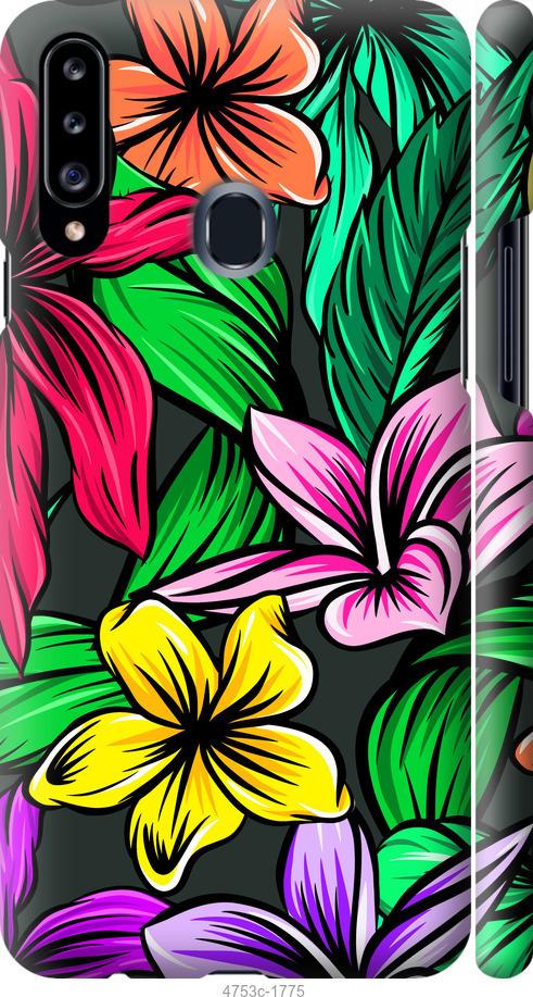 Чехол на Samsung Galaxy A20s A207F Тропические цветы 1