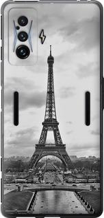 Чехол на Xiaomi Poco F4 GT Чёрно-белая Эйфелева башня
