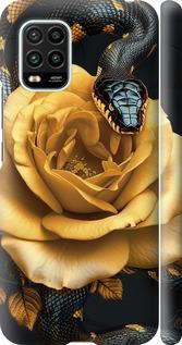 Чехол на Xiaomi Mi 10 Lite Black snake and golden rose