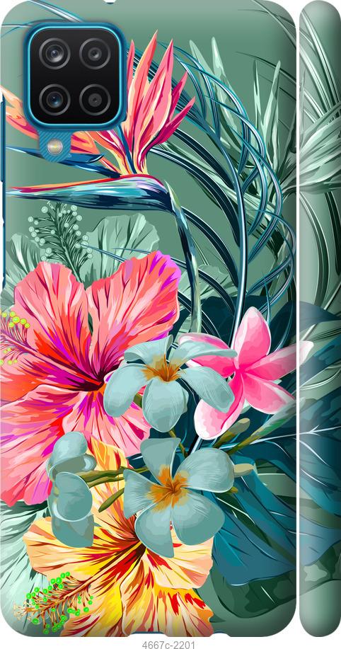 Чехол на Samsung Galaxy A12 A125F Тропические цветы v1