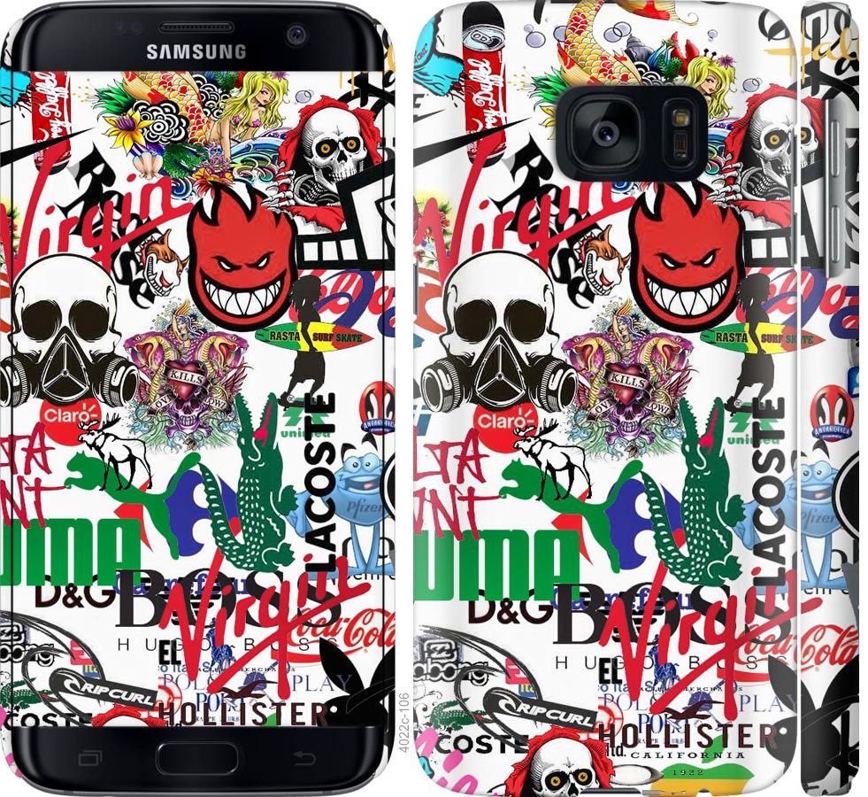 Чехол на Samsung Galaxy S7 G930F Many different logos