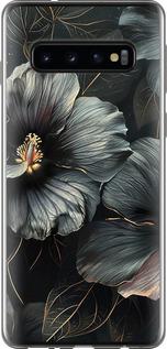 Чехол на Samsung Galaxy S10 Черные цветы