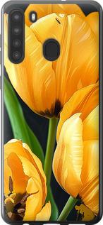 Чехол на Samsung Galaxy A21 Желтые тюльпаны