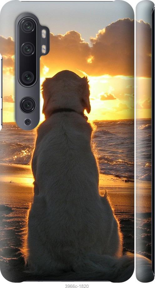 Чехол на Xiaomi Mi Note 10 Закат и собака